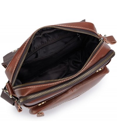 Small Messenger Bag for Men Genuine Leather Shoulder Crossbody Purse for Work Business Sling Handbag Black $38.12 Totes