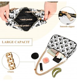 Halloween Black Cats Crossbody Bag for Women Trendy Roomy Purses Shoulder Bag with Chain Strap Multi Pocket Clutch Bag for Pa...