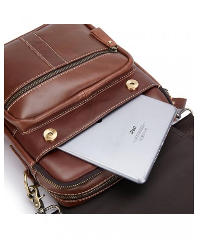 Small Messenger Bag for Men Genuine Leather Shoulder Crossbody Purse for Work Business Sling Handbag Black $38.12 Totes