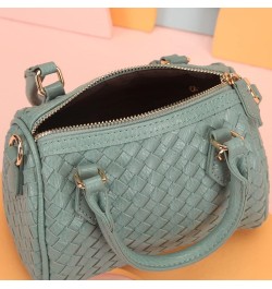 Purses And Handbags Faux Leather Basket Weaving Fashion Novelty Small Crossbody Bag For Women Light Blue $21.32 Crossbody Bags