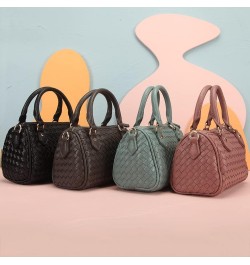 Purses And Handbags Faux Leather Basket Weaving Fashion Novelty Small Crossbody Bag For Women Light Blue $21.32 Crossbody Bags