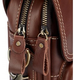 Small Messenger Bag for Men Genuine Leather Shoulder Crossbody Purse for Work Business Sling Handbag Black $38.12 Totes