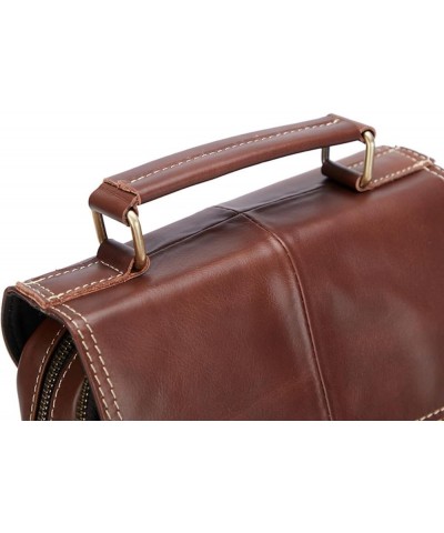 Small Messenger Bag for Men Genuine Leather Shoulder Crossbody Purse for Work Business Sling Handbag Black $38.12 Totes