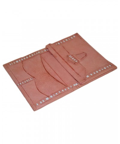 Moroccan Handmade Leather Wallet Traditional Vintage Carved Bi-fold Medium Pink $9.43 Wallets