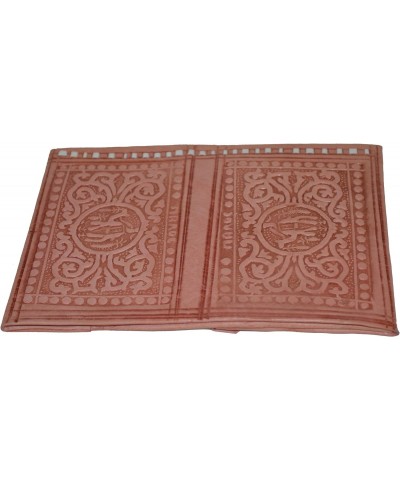 Moroccan Handmade Leather Wallet Traditional Vintage Carved Bi-fold Medium Pink $9.43 Wallets