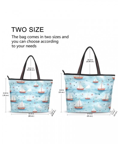 Women Tote Bags Ocean Boat Top Handle Satchel Handbags Shoulder Bag for Shopping 20853365 $10.29 Totes