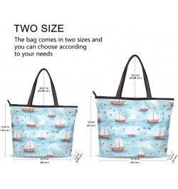 Women Tote Bags Ocean Boat Top Handle Satchel Handbags Shoulder Bag for Shopping 20853365 $10.29 Totes