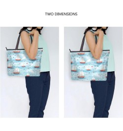 Women Tote Bags Ocean Boat Top Handle Satchel Handbags Shoulder Bag for Shopping 20853365 $10.29 Totes