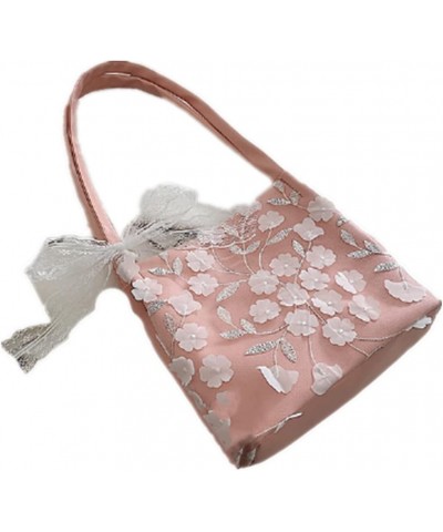 Women fashion casual Lace bow tote bag crossbody bag handbag shoulder bag Purse wallet (off-white) Pink $11.34 Totes