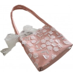 Women fashion casual Lace bow tote bag crossbody bag handbag shoulder bag Purse wallet (off-white) Pink $11.34 Totes