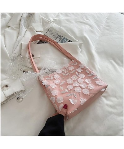 Women fashion casual Lace bow tote bag crossbody bag handbag shoulder bag Purse wallet (off-white) Pink $11.34 Totes