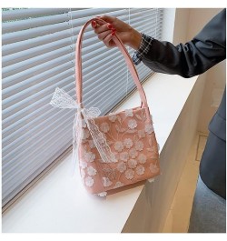 Women fashion casual Lace bow tote bag crossbody bag handbag shoulder bag Purse wallet (off-white) Pink $11.34 Totes