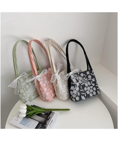 Women fashion casual Lace bow tote bag crossbody bag handbag shoulder bag Purse wallet (off-white) Pink $11.34 Totes