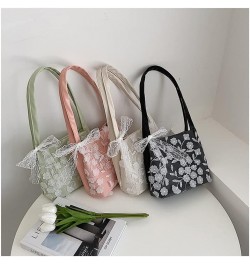 Women fashion casual Lace bow tote bag crossbody bag handbag shoulder bag Purse wallet (off-white) Pink $11.34 Totes