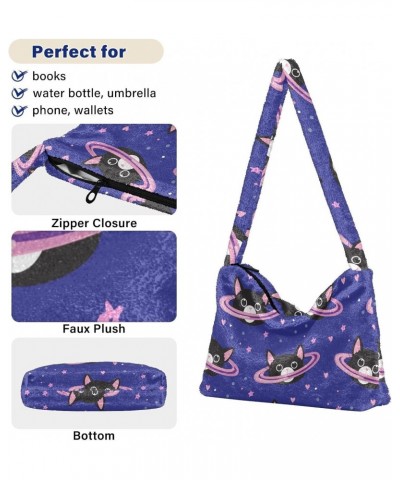 Space Cats Fluffy Tote Bag Handbag Crossbody Bags Purse Shoulder Bag for Women Gifts Daily with Zipper $10.29 Totes