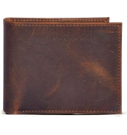 Mens Genuine Leather Cowhide Bifold Credit Card Case With Flip ID Window Wallet (Brown) Brown $12.53 Wallets