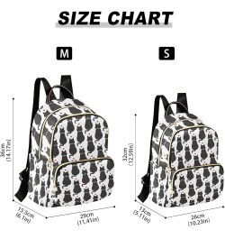 Black Cat Pattern Mini Backpack Purse for Women, Valentines Kitten Travel Backpack Fashion Backpack Lightweight Shoulder Bag ...