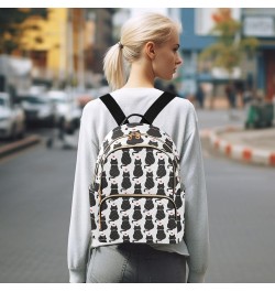 Black Cat Pattern Mini Backpack Purse for Women, Valentines Kitten Travel Backpack Fashion Backpack Lightweight Shoulder Bag ...