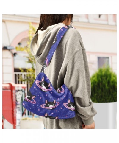 Space Cats Fluffy Tote Bag Handbag Crossbody Bags Purse Shoulder Bag for Women Gifts Daily with Zipper $10.29 Totes