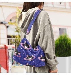 Space Cats Fluffy Tote Bag Handbag Crossbody Bags Purse Shoulder Bag for Women Gifts Daily with Zipper $10.29 Totes