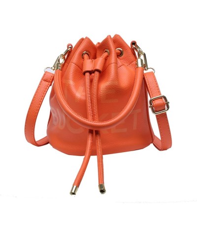 Korean Style Fashionable Mother-In-Law Simple Handbag Ins Women's Crossbody Bucket Bag Orange $12.82 Crossbody Bags