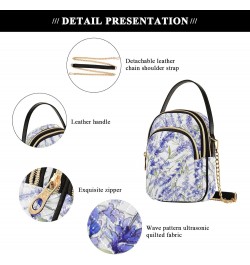 Lavender Flowers Crossbody Bags for Women Cell Phone Purse Wallet with Removable Chain Shoulder Handbag for Work Travel Passp...