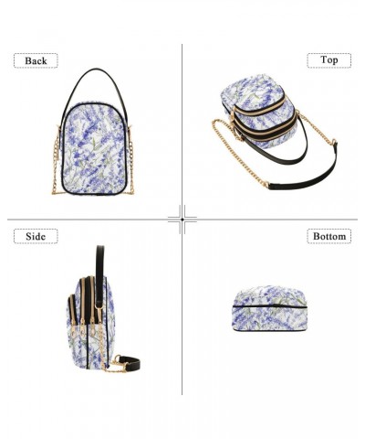 Lavender Flowers Crossbody Bags for Women Cell Phone Purse Wallet with Removable Chain Shoulder Handbag for Work Travel Passp...