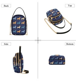 Chain Crossbody Bags for Women Color Dachshund Puppy Quilted Shoulder Crossbody Handbags Travel Cross Body Cell Phone Purses ...