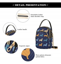 Chain Crossbody Bags for Women Color Dachshund Puppy Quilted Shoulder Crossbody Handbags Travel Cross Body Cell Phone Purses ...