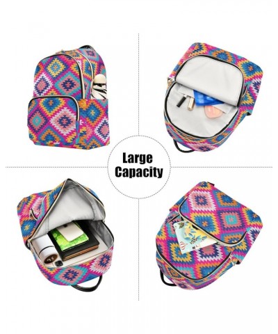 Funny Inter Dogs Quilted Backpack for Women Ladies Backpack Purses Anti Theft Travel Backpack Colorful Block Pattern Small $2...