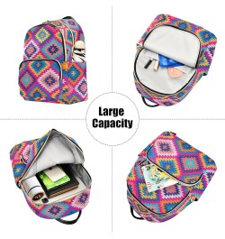 Funny Inter Dogs Quilted Backpack for Women Ladies Backpack Purses Anti Theft Travel Backpack Colorful Block Pattern Small $2...