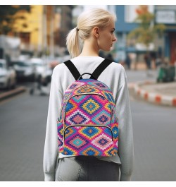 Funny Inter Dogs Quilted Backpack for Women Ladies Backpack Purses Anti Theft Travel Backpack Colorful Block Pattern Small $2...