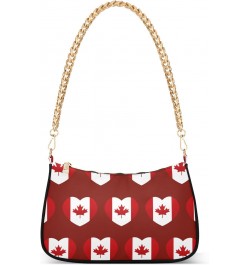 Patriot Shoulder Bag Canadian Flag Heart Women Clutch Handbag Shoulder Purch Boho Bag Date Chain Bag Country Flag Tote Bag Ho...