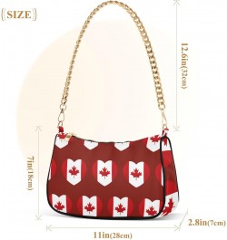 Patriot Shoulder Bag Canadian Flag Heart Women Clutch Handbag Shoulder Purch Boho Bag Date Chain Bag Country Flag Tote Bag Ho...