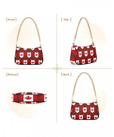 Patriot Shoulder Bag Canadian Flag Heart Women Clutch Handbag Shoulder Purch Boho Bag Date Chain Bag Country Flag Tote Bag Ho...