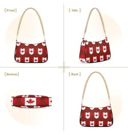 Patriot Shoulder Bag Canadian Flag Heart Women Clutch Handbag Shoulder Purch Boho Bag Date Chain Bag Country Flag Tote Bag Ho...