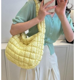 Puffer Shoulder Bag for Women Quilted Tote Bag Large Purse Crossbody Bag Casual Cloud Bag Hobo Bag Yellow $28.95 Totes