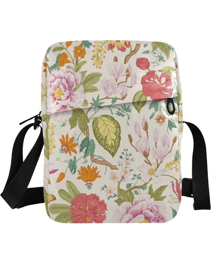 Crossbody Phone Bag Bloom Vintage Floral Small Messenger Shoulder Bag Cash Handbag Wallet Purse(237rh6a) $13.19 Crossbody Bags