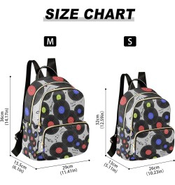 Vinyl Records and Music Notes Backpack for Women, Anti Theft Backpack Lightweight Small Travel Backpack Shoulder Bag for Work...