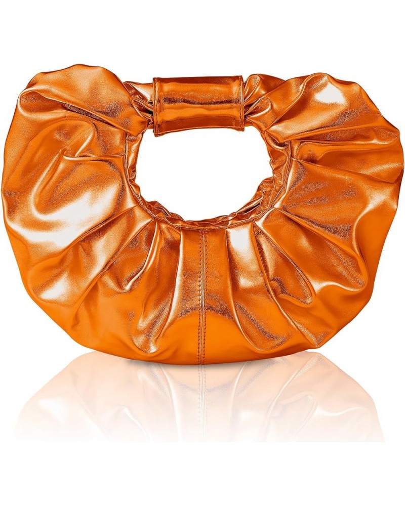 Evening Clutch for Women - PU Leather Evening Bag Pleated Purse Crossbody Handbag for Party Prom Wedding 3-orange $11.50 Even...