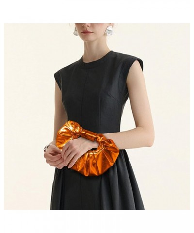 Evening Clutch for Women - PU Leather Evening Bag Pleated Purse Crossbody Handbag for Party Prom Wedding 3-orange $11.50 Even...