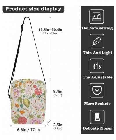 Crossbody Phone Bag Bloom Vintage Floral Small Messenger Shoulder Bag Cash Handbag Wallet Purse(237rh6a) $13.19 Crossbody Bags