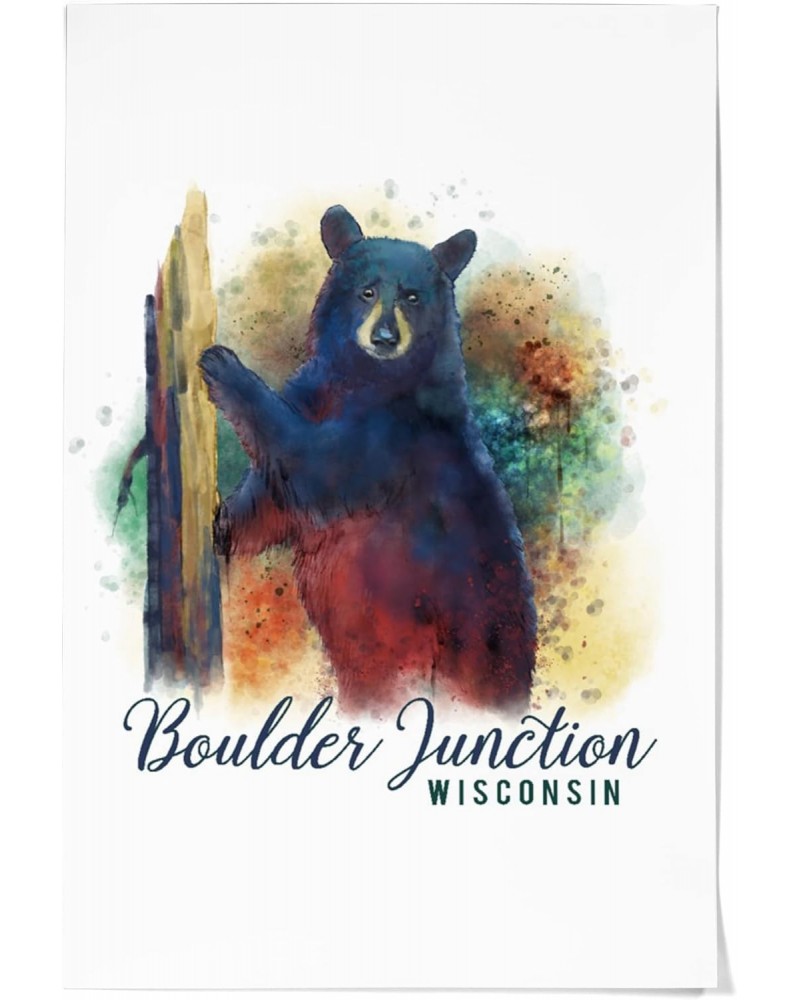 36x54 Inch Giclee Print, Boulder Junction, Wisconsin, Black Bear, Watercolor $47.69 Totes