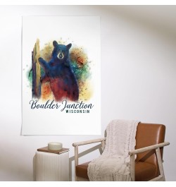 36x54 Inch Giclee Print, Boulder Junction, Wisconsin, Black Bear, Watercolor $47.69 Totes