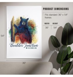 36x54 Inch Giclee Print, Boulder Junction, Wisconsin, Black Bear, Watercolor $47.69 Totes