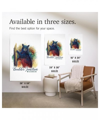 36x54 Inch Giclee Print, Boulder Junction, Wisconsin, Black Bear, Watercolor $47.69 Totes