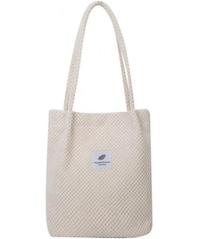 Women Corduroy Tote Bag, Cute Tote Bag Aesthetic Medium Tote Bag Everyday Bag for Work Shopping Travel White $11.96 Totes