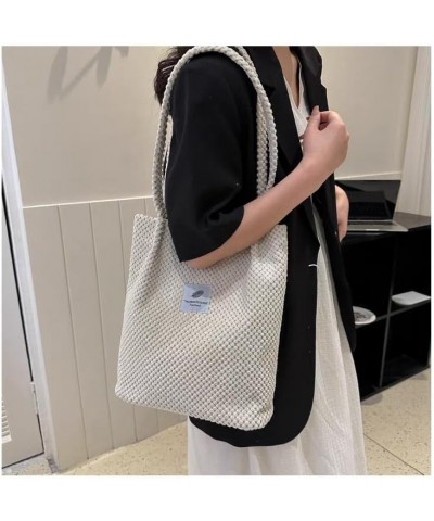 Women Corduroy Tote Bag, Cute Tote Bag Aesthetic Medium Tote Bag Everyday Bag for Work Shopping Travel White $11.96 Totes