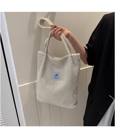 Women Corduroy Tote Bag, Cute Tote Bag Aesthetic Medium Tote Bag Everyday Bag for Work Shopping Travel White $11.96 Totes