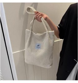 Women Corduroy Tote Bag, Cute Tote Bag Aesthetic Medium Tote Bag Everyday Bag for Work Shopping Travel White $11.96 Totes